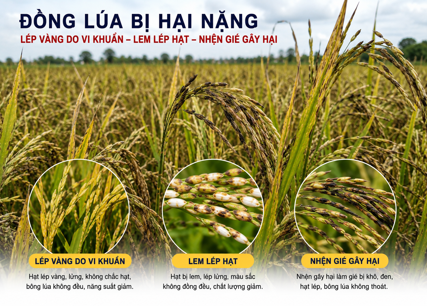 Nhận biết các bệnh trên đồng lúa