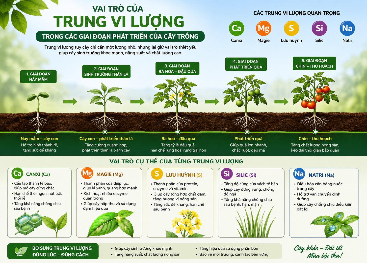 VAI TRÒ VÀ CÔNG DỤNG CỦA TRUNG VI LƯỢNG ĐỐI VỚI CÂY TRỒNG