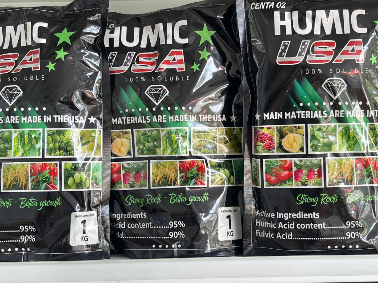 Humic USA (chứa Axit Humic và Axit Fulvic, giúp bộ rể khỏe)